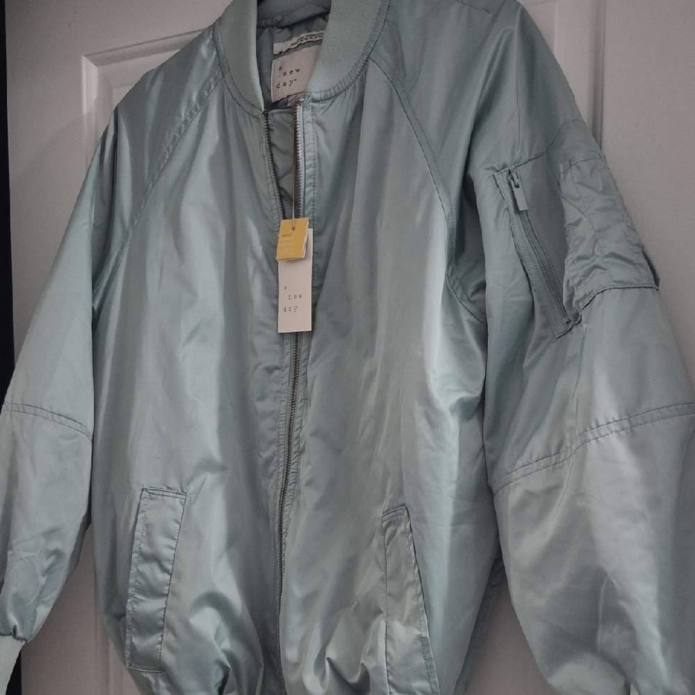 Light Blue Bomber Jacket